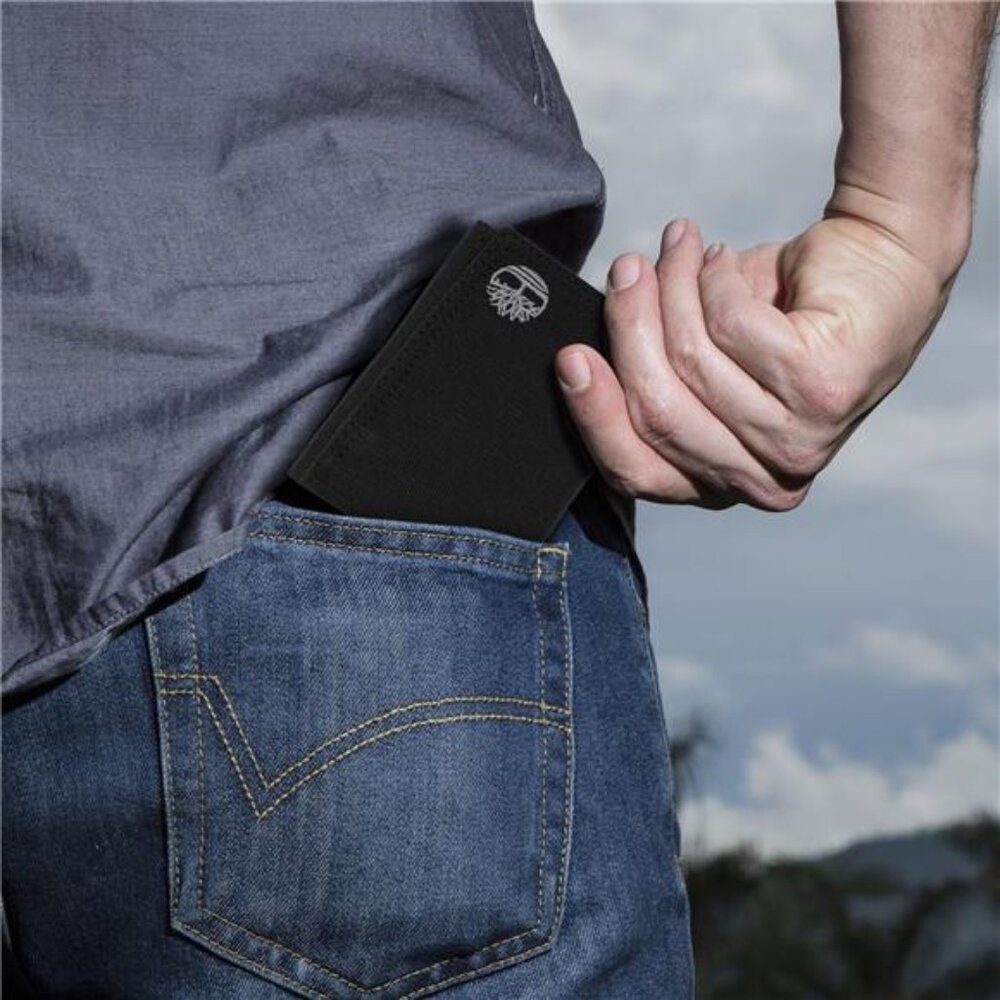 Men's Trifold Nylon Wallet, Black - Picture 2 of 6